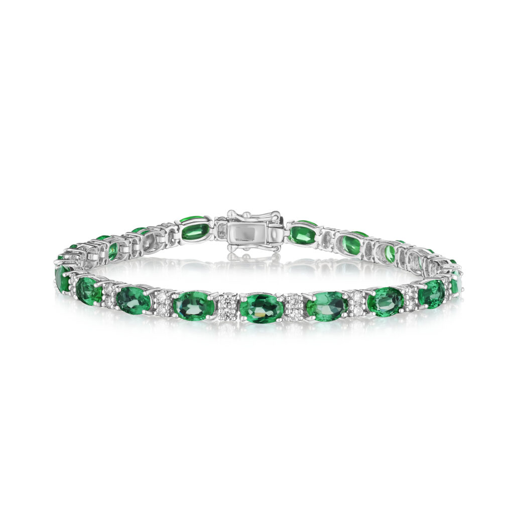 Oval Emerald Round Diamond Bracelet Ses Creations